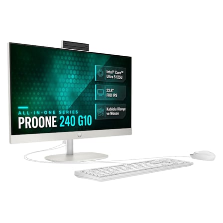 HP ProOne 240 G10 Intel Core Ultra 5 125U 8GB 512GB SSD 23.8" FHD Freedos All In One Bilgisayar D36TNET