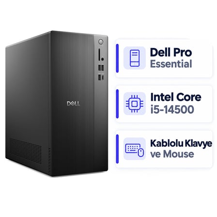 Dell Pro Essential QVT1260 Intel Core i5-14500 32GB 1TB SSD Windows 11 Pro Masaüstü Bilgisayar BTO005B_QVT1260_U 009