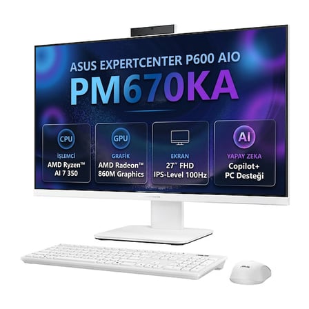 ASUS ExpertCenter P600 AMD Ryzen AI 7 350 48GB 2TB SSD 27" FHD Freedos All In One PC PM670KA-AI7321TBW0D 006