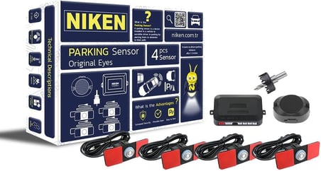 Park Sensörü Gri, 4 Sensörlü Arka Görüş Sistemi, Sesli Uyarı, Orjinal Lens Görünümlü