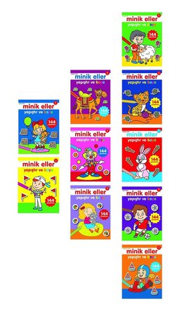 2+ Yaş Çocuklar İçin Minik Eller Yapıştır Ve Boya 10 Kitap