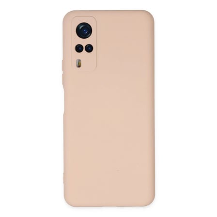 Vivo Y53S Kılıf Nano içi Kadife Silikon - Pudra