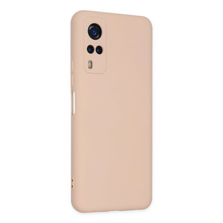 Vivo Y53S Kılıf Nano içi Kadife Silikon - Pudra