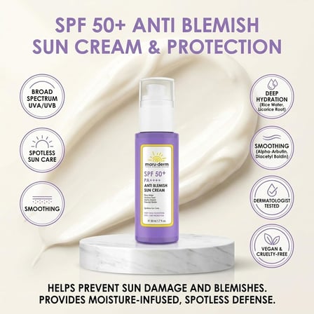 Maruderm Leke Karşıtı Güneş Kremi SPF 50+ PA++++ – Yeni Nesil Kore Filtreli, Alfa-Arbutin &amp; Niasinamid İçerikli, Leke Görünümüne Karşı Güneş Koruyucu, 50 ML