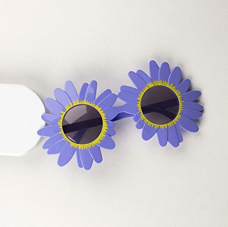 Mor Renk Papatya Şekilli Parti Gözlüğü 18x10 Cm