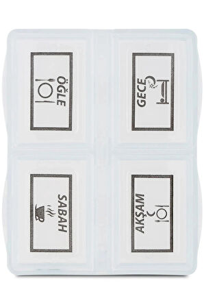 3 Adet - 4 Bölmeli Günlük İlaç Saklama Kutusu