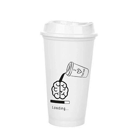 Kahve Bardağı - Kapaklı Beyaz 473 Ml