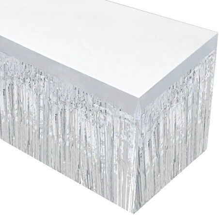 Gümüş Metalize Masa Eteği 275x75 Cm – Kendinden Yapışkanlı