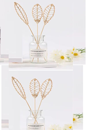 3 Tek Adet 3 Model Aromaterapi Koku Dağıtıcı Rattan Şişe Ahşap Difüzör Çubuk (spiral-yaprak-dalgalı)