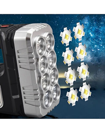 El Feneri Solar Panelli Ledli Powerbank Cob Fener