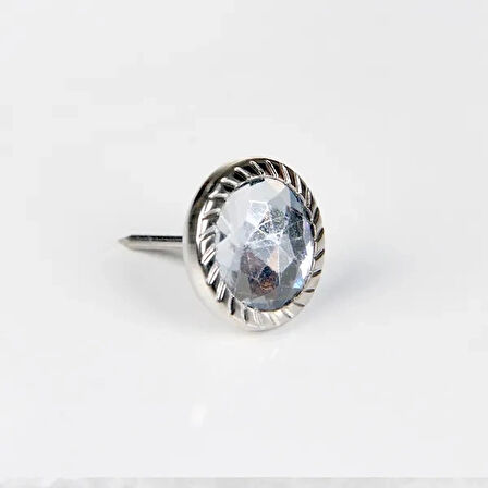 Dekoratif Parlak Taşlı Kabara Raptiye 17 Mm - 50