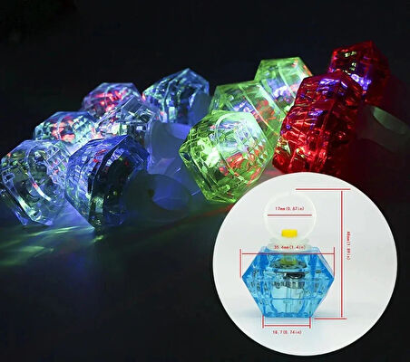 Kristal Led Parti Yüzük Seti (6&amp;#39;lı)