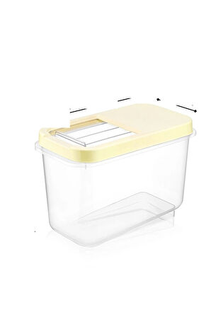 Sürgülü Kapaklı 7.5 Lt Erzak Bakliyat Un Şeker Saklama Kabı