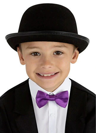 Charlie Chaplin Stil Çocuk Şapkası – Siyah Melon Parti Şapkası
