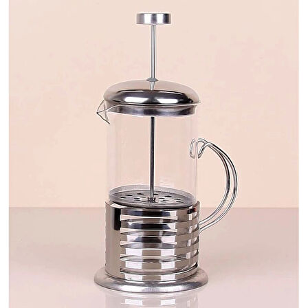 Çelik Kulplu Cam French Press - 350 ml