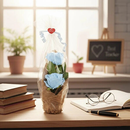 Kraponlu Çiçek Aranjmanı - Öğretmenler Günü Hediyesi