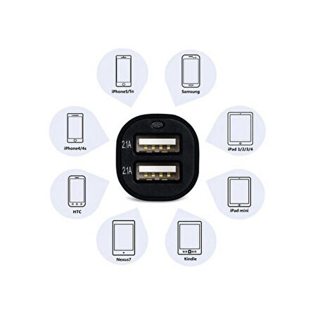 Çift Usb Girişli 2.1 Amp Araç Çakmak Soketi