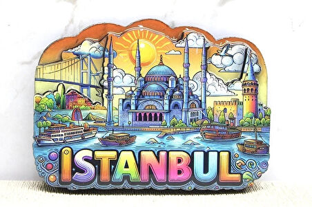 Ahşap İstanbul Temalı Magnet Alk4366