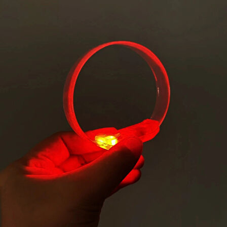 3 Modlu Pilli Led Işıklı Esnek Parti Bilekliği Kırmızı