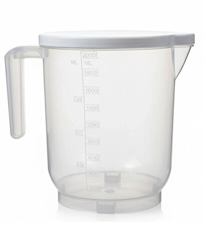 Pratik Mutfak Ölçü Kabı - 2 Litre Dereceli Şeffaf Hazne Bpa Free