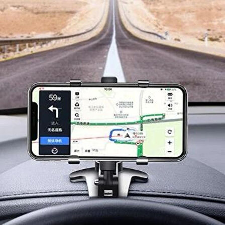 Araç İçi Telefon Tutucu (klipsli, 360 Derece Döner Gösterge Panelli, Dikiz Aynası Ve Masa Kullanımı)