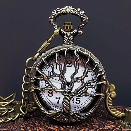 Hayat Ağaçı Tasarımlı Köstekli Saat