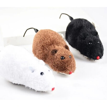 Kurmalı Kedi Eğitim Oyuncağı Tüylü Fare