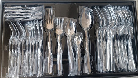 Pırlanta 30 Parça 6 Kişilik Çatal Kaşık Takımı 30 Parça Kutulu Hediyelik Çeyizlik Takım