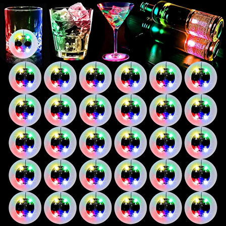 Işıklı Yapışkanlı Bardak Altı Aparatı Ledli 3 Modlu 6 Cm Çap 1 Adet