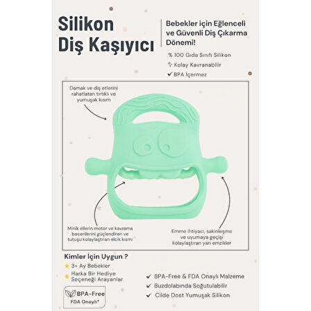 Açık Yeşil Bebek Silikon Diş Kaşıyıcı