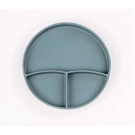 Yeşil 3’lü Silikon Yemek Seti – Önlük + Diş Kaşıyıcılı Kaşık + Vakumlu Tabak