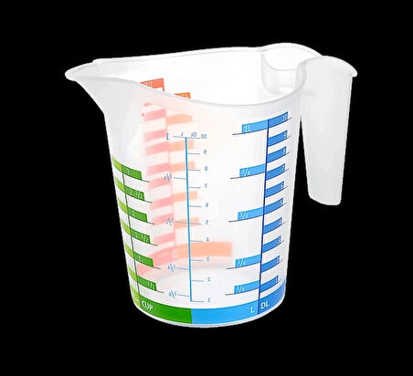 Ölçü Kabı Dereceli Renkli 1000 Ml + 500 Ml Set