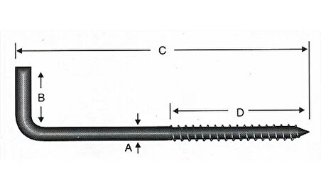 Vidalı Korniş Çivi No:7 - 4x70 - 100 Adet