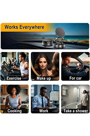 Metalik Magsafe Telefon Tutucu Tüm Yüzeylerle Uyumlu Vakumlu 360 Dönen Oynar Başlık
