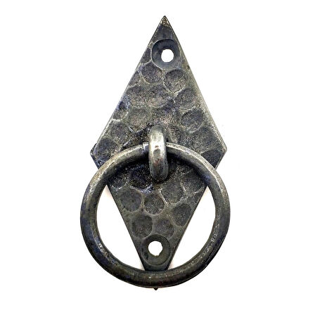 Antika Tarz Dekoratif Pirinç Dik Baklava Halka , Mobilya Kulbu - 82x41 Mm, Oksit