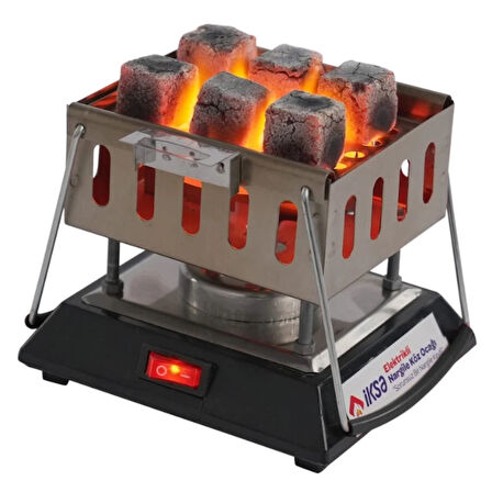 Kare Krom Elektrikli Nargile Köz Ocağı