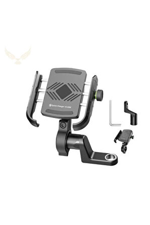 Motosiklet Gidon Ve Ayna Bağlantılı Motor Ve Bisiklet Uyumlu Telefon Tutucu 12-24w Hızlı Şarj