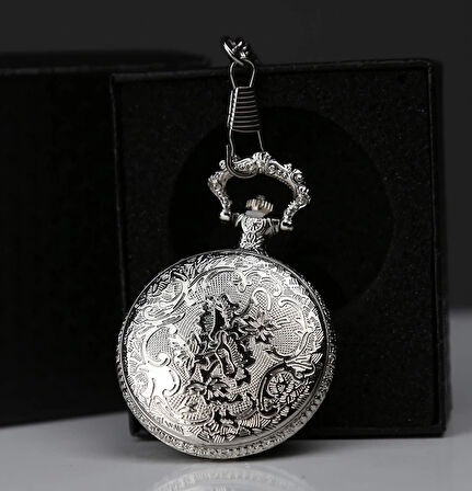 Özel Kutulu Gümüş Köstekli Saat Alk4685