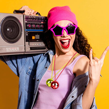 70&amp;#39;ler 80&amp;#39;ler Ve 90&amp;#39;lar Temalı Disko Topu Kolye Seti 6 Adet