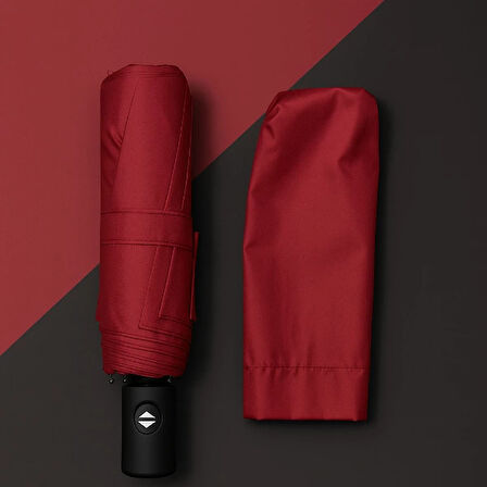 Bordo Kılıflı Otomatik Kompakt Şemsiye