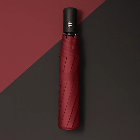 Bordo Kılıflı Otomatik Kompakt Şemsiye