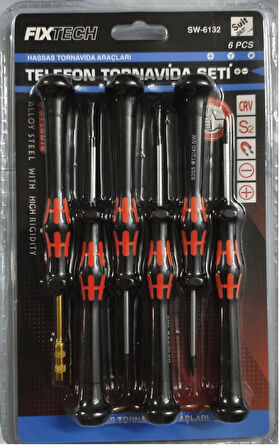 6 Parça Saatçi Ve Telefoncu Onarım Tornavida Seti Hassas Tornavida Seti