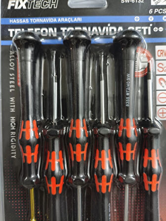 6 Parça Saatçi Ve Telefoncu Onarım Tornavida Seti Hassas Tornavida Seti