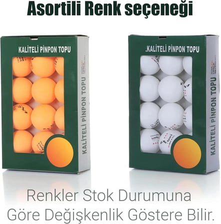 3 Yıldız Masa Tenisi Pinpon Topu +40 Gazlı Yapı Sekme Garantili Profesyonel Pingpong Top 12 Adet