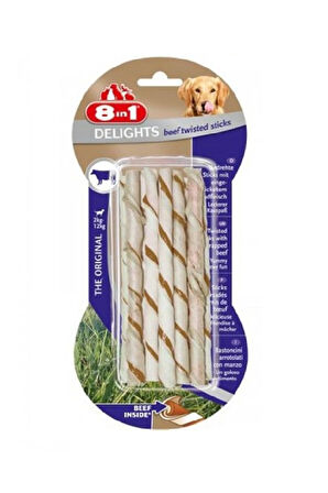 8in1 Delights Beef Twisted Sticks Biftekli Burgu Köpek Ödülü 55 Gr.
