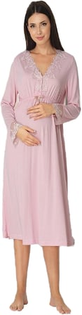 Bestin Kadın Pembe Lohusa Hamile Gecelik, M, CN8093EF-89C0018317640