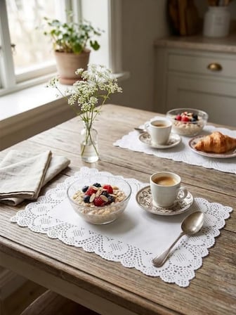50 Adet Dikdörtgen Dantel Görünümlü Kağıt Supla 40 * 30 cm Tatlı Yemek Servis Supla