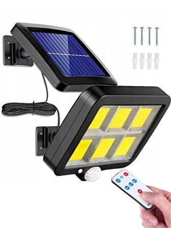 FX-028 Güneş Enerjili Solar Lamba Hareket Sensörlü Harici Güneş Panelli 120 LED