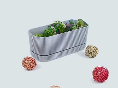 Omnipazar KRS-245 Pera Uzun Dekoratif Balkon Saksı 1.5 Litre No 1