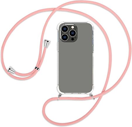 Apple iPhone 14 PRO Kılıf Boyun Omuz Askılı İpli Şeffaf Silikon
